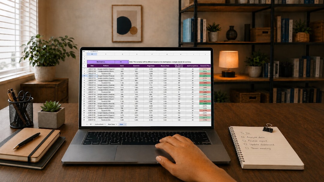 Small business owner setting service pricing in a spreadsheet