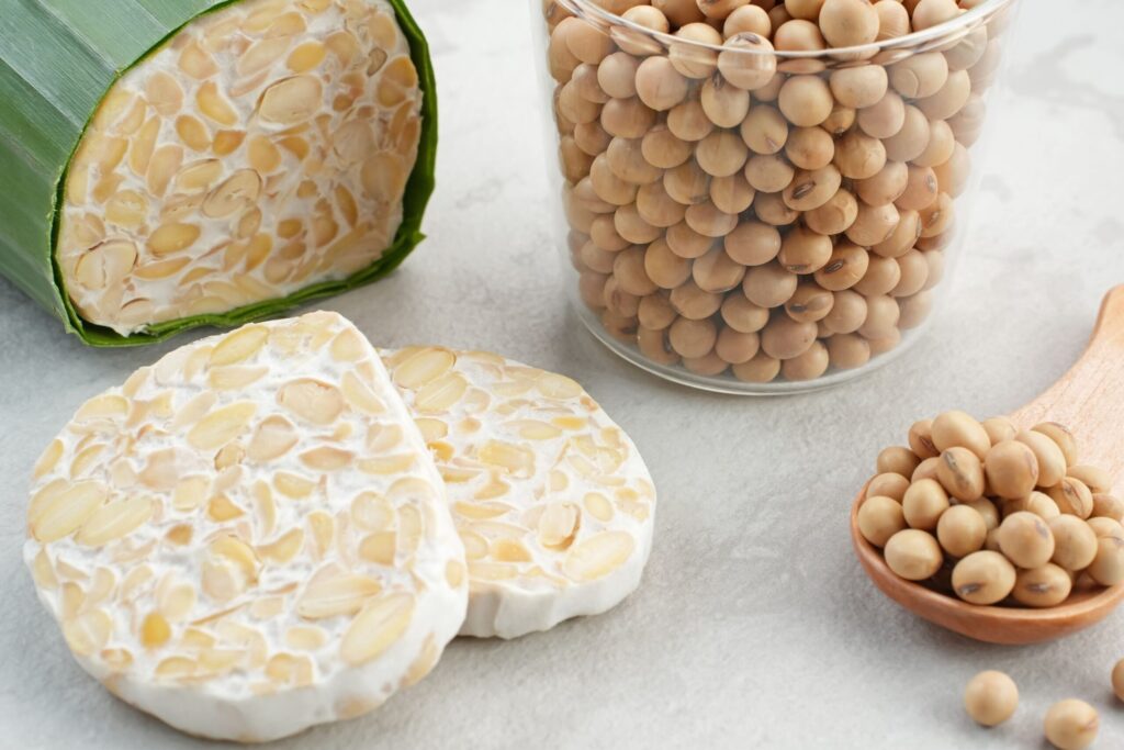 Traditional miso and tempeh showing fermentation basics in Asian cuisine with koji starter cultures