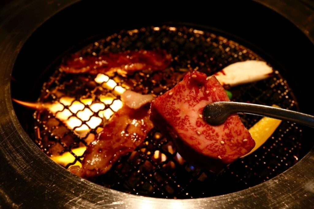 Grading system A5 wagyu beef prepared using traditional Japanese cooking methods