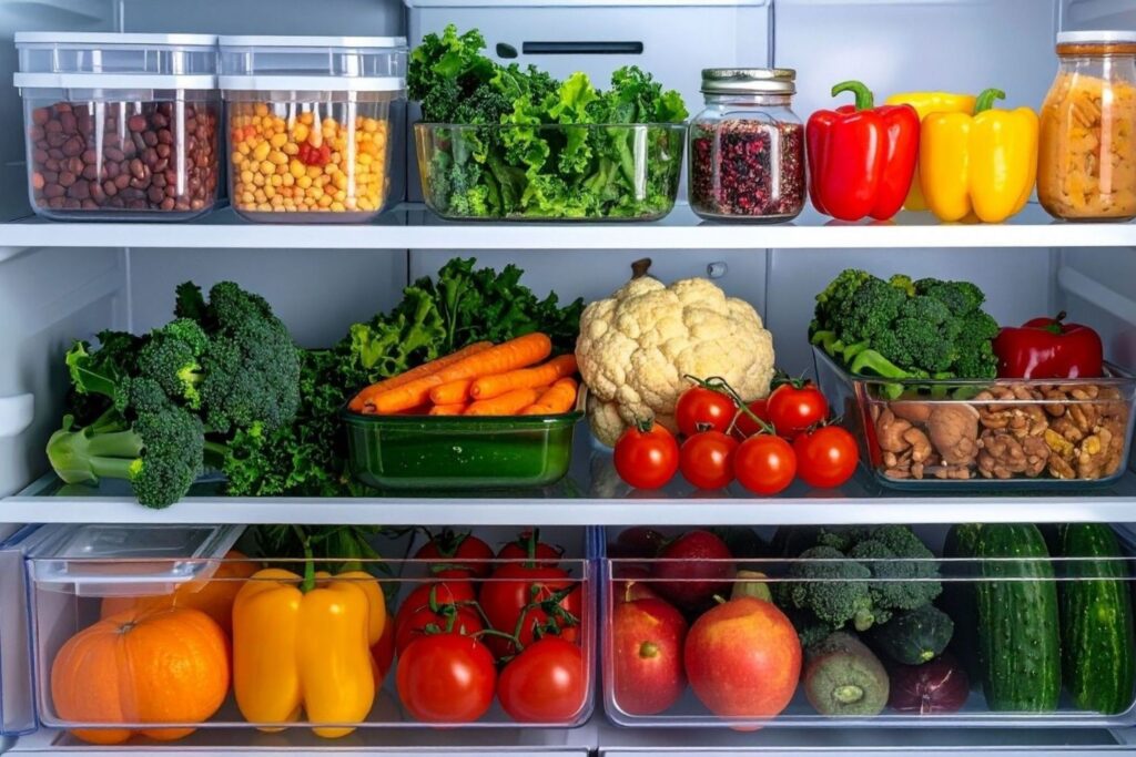 Vegetable storage techniques with organized containers maintaining winter freshness and chef-approved methods