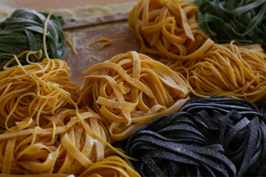 _regional Italian pasta shapes tagliatelle pappardelle semolina