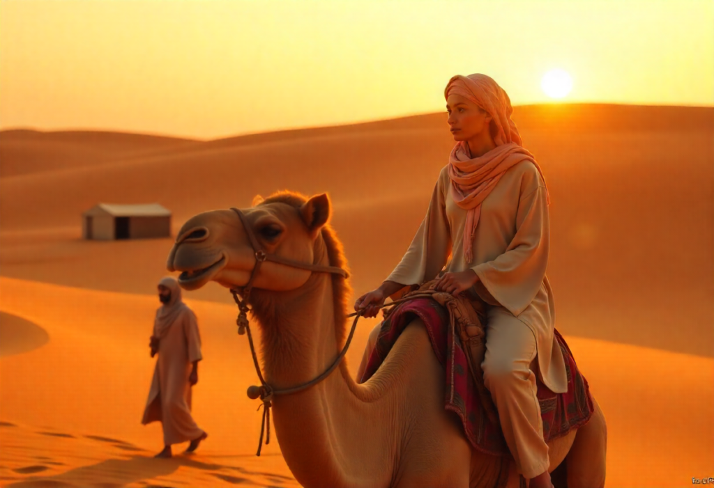 morocco-camel-woman-sahara-