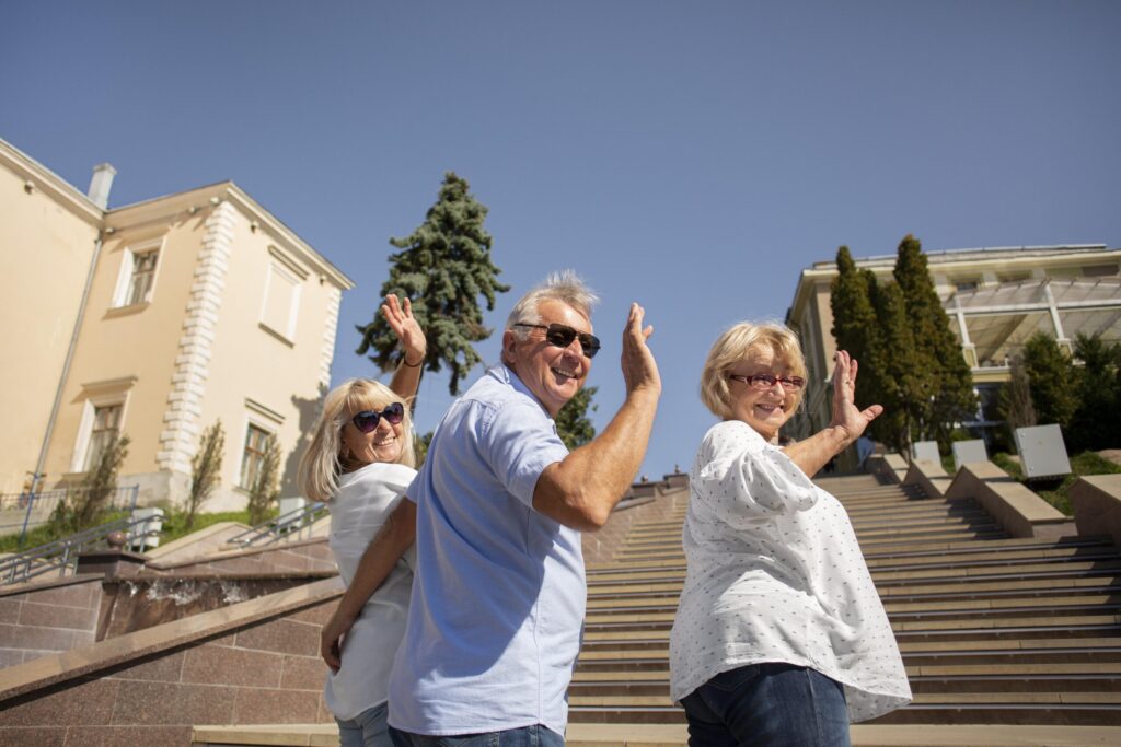 seniors taking stairs in Morocco
