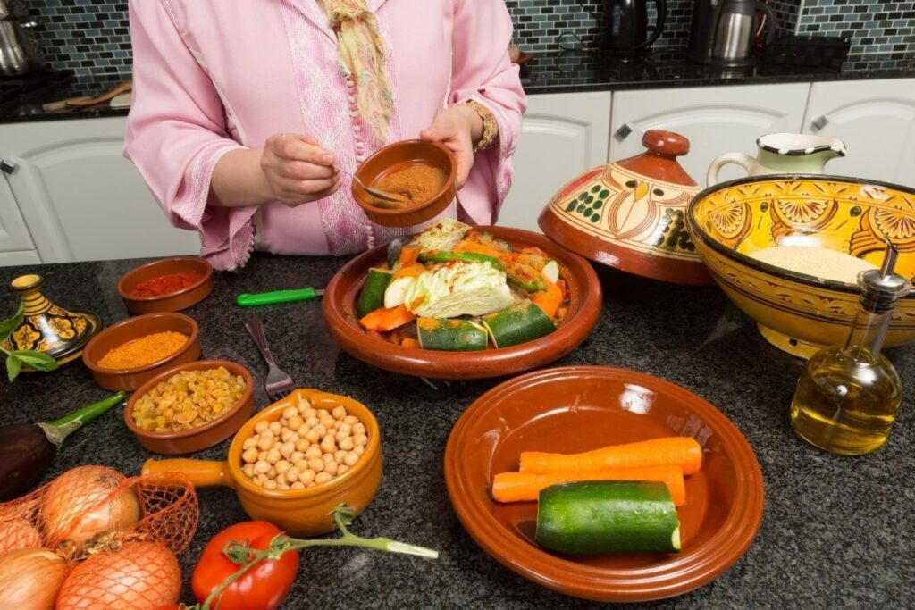 Balanced iftar recipes featuring Moroccan vegetable tagine prepared with healthy cooking methods