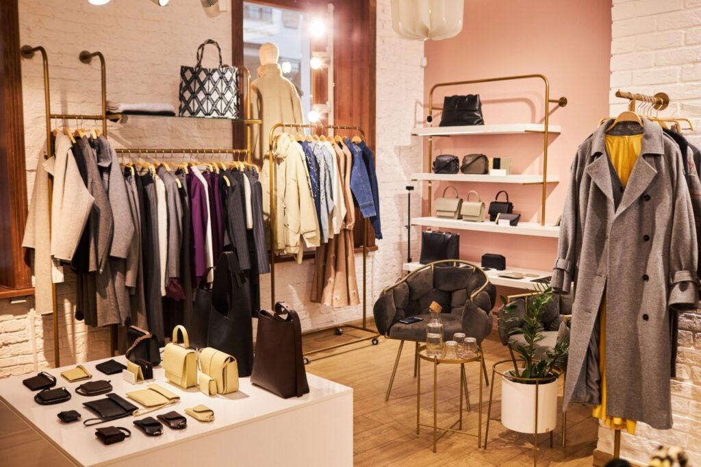 Organic sustainable clothing displayed in elegant boutique ethical fashion sustainable boutiques luxury eco