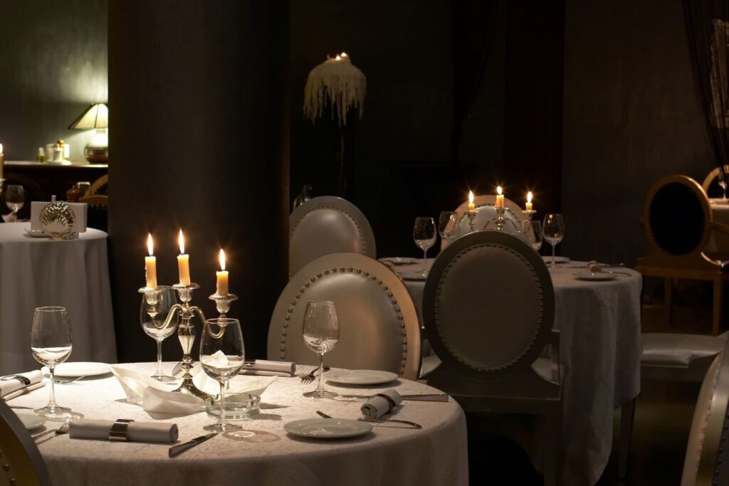 Elegant interior of Michelin-star restaurant in Dubai Michelin Restaurants dining culinary fine chef