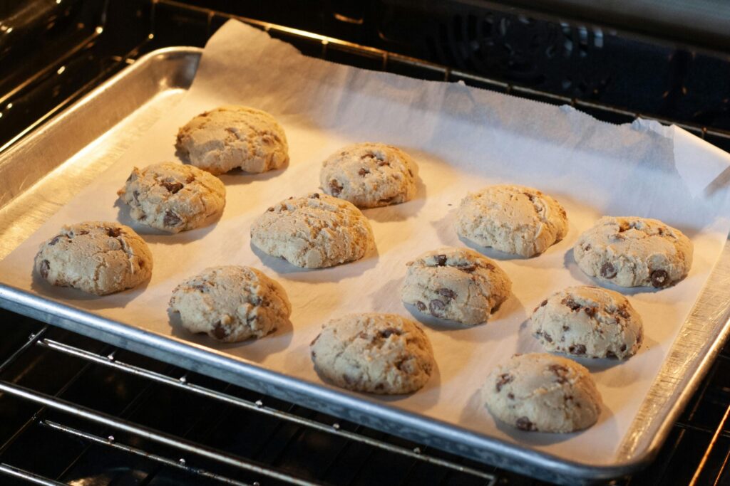 Gluten-free baking cookies in oven in Dubai