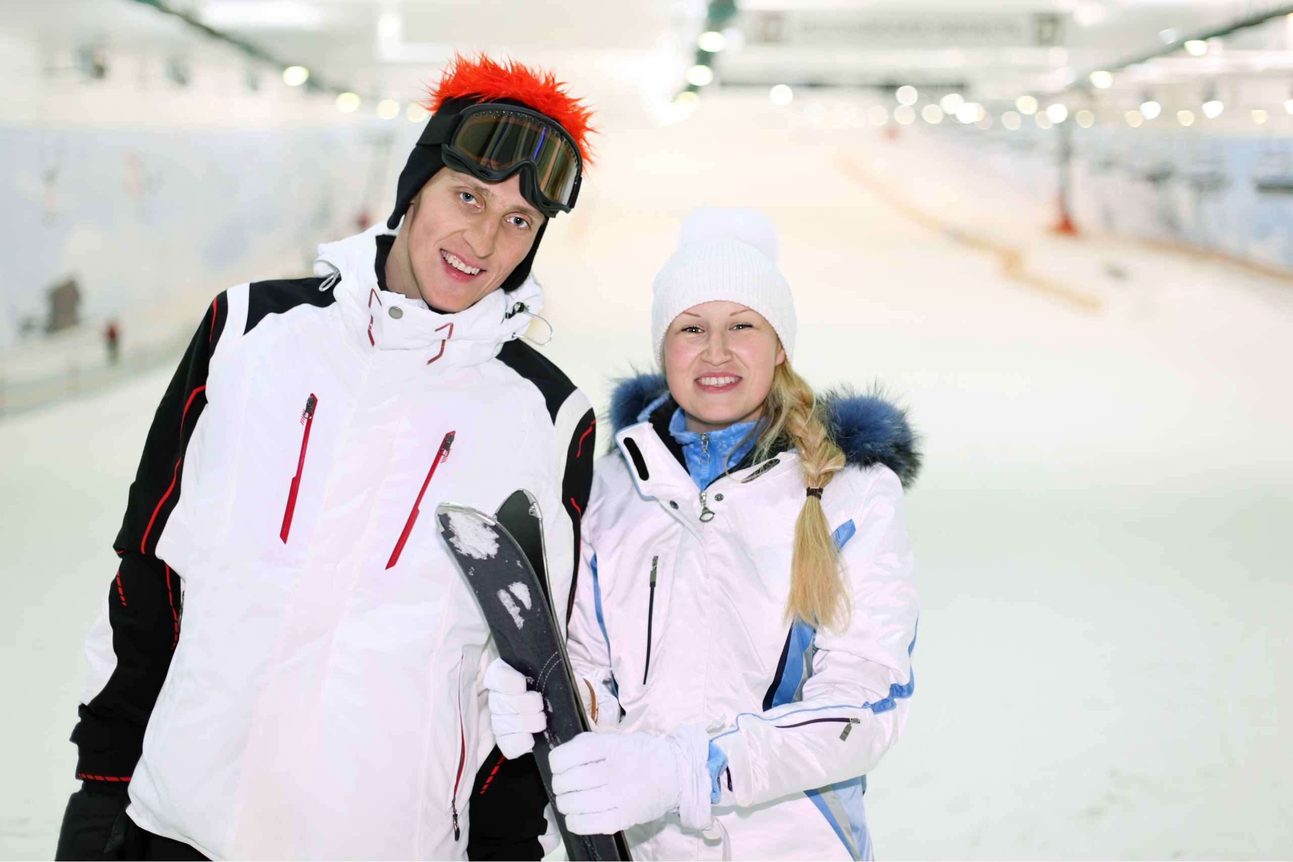 couple ski at Dubais popular indoor sports venues during summer