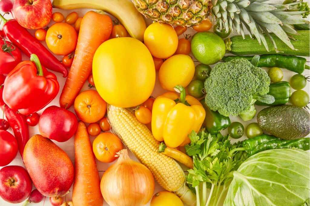 selfcare autumn colorful vegetables and fruits