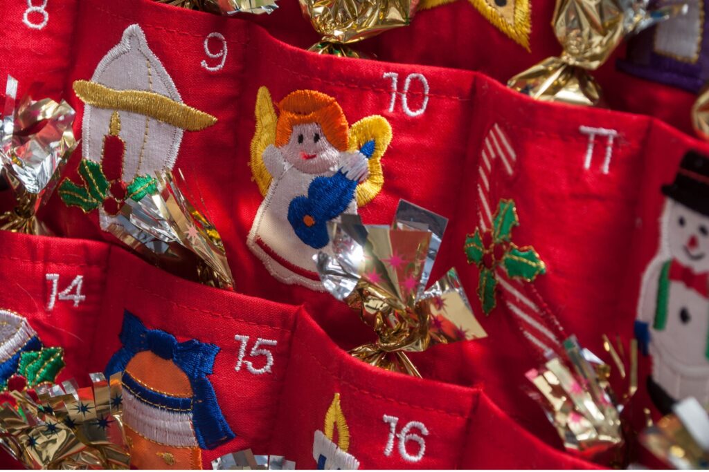 advent calendar with chocolate surprises
