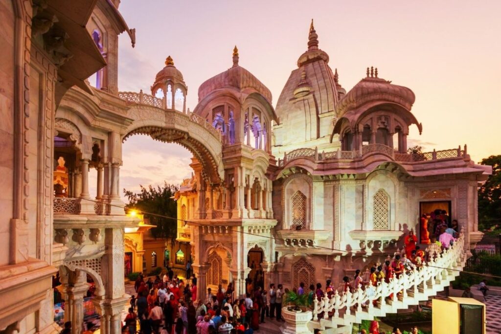 Holi festival traditional celebration at Indian temple showing cultural heritage and destination spirituality